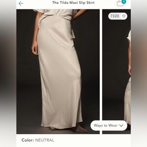 By Anthropologie Tilda Maxi Slip Skirt Women’s Size M